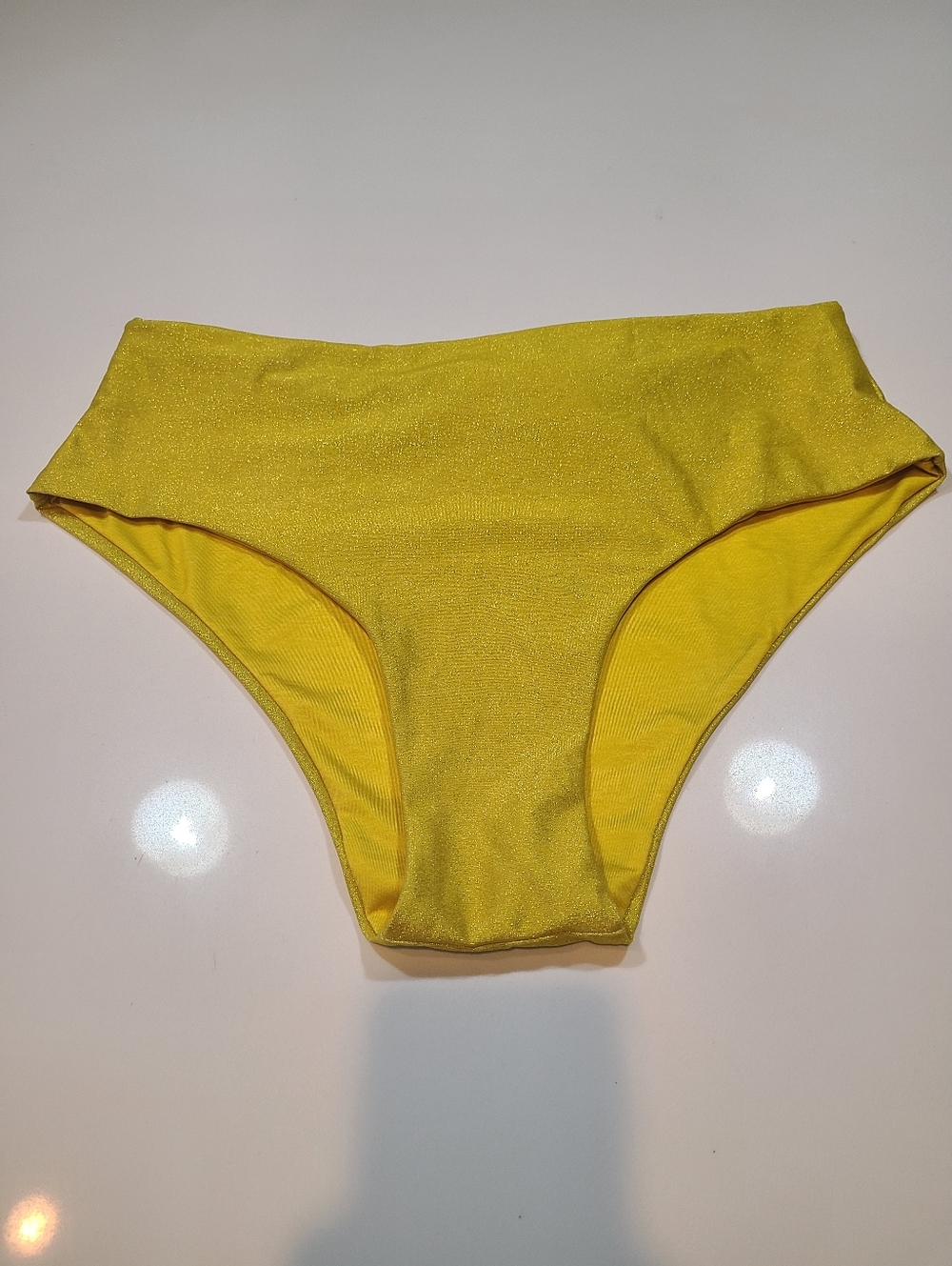 NWT Agua Bendita Yellow High-Waist Bikini Bottom in 2XL
